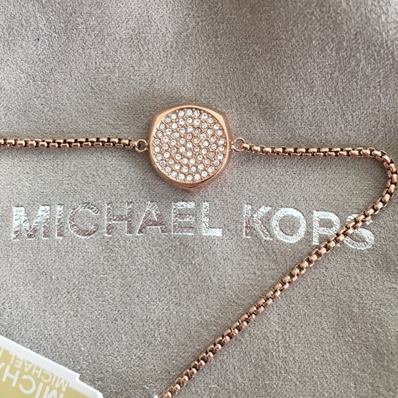 Michael Kors Rose Gold Pavé Slider Bracelet - Picture 2 of 8